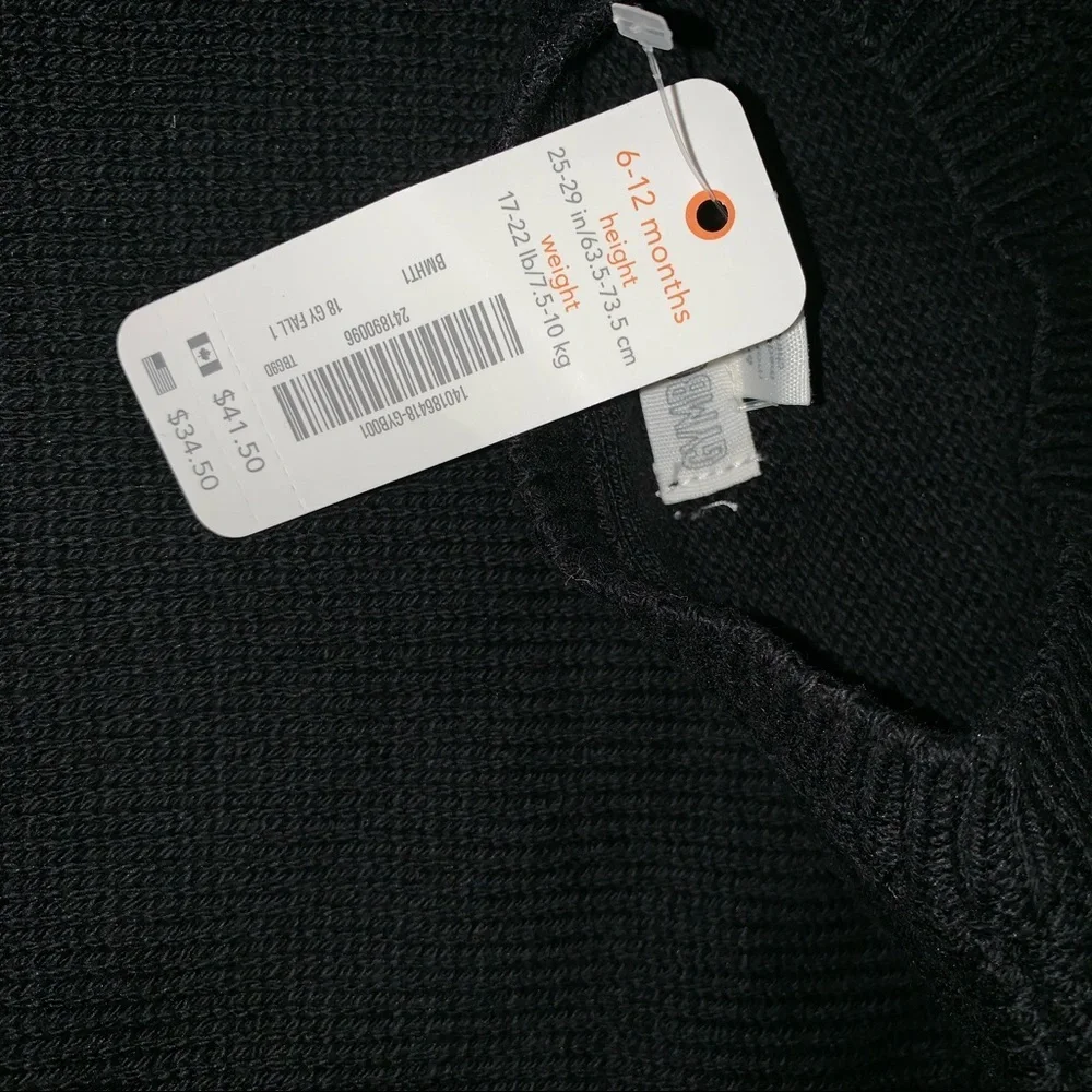 Gymboree sweater - 6-12 months - black/gray